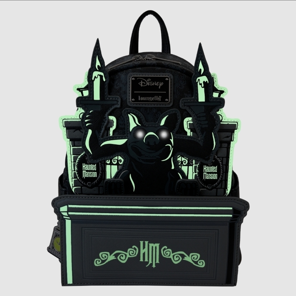 Loungefly Disney Haunted Mansion Gargoyle Mini Backpack Light-Up Glow NWT - Picture 2 of 9